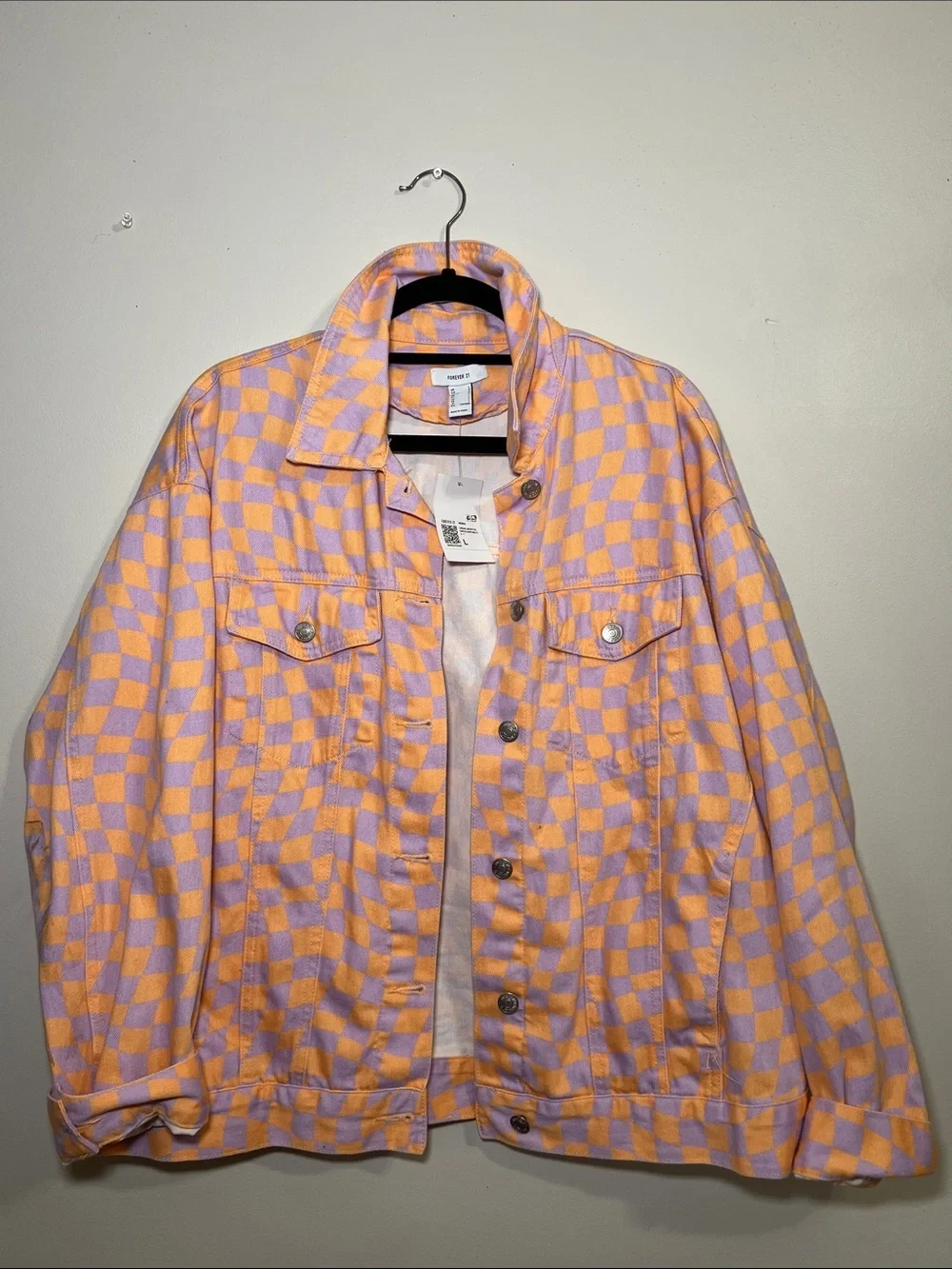 Forever 21 Purple and Orange Checkered Women Matching Set- NWT